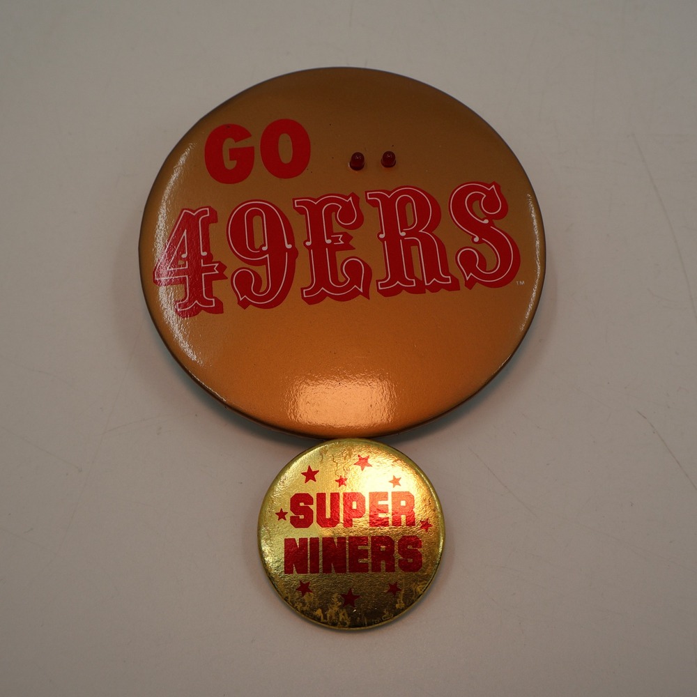 Papel San Francisco 49ers Button Pin Set Gold Light Up Sound Works Vintage